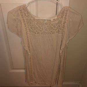 Cream white Knox Rose lace flowy top Medium